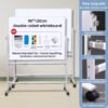 Magnetic Whiteboard With Stand and Rollers