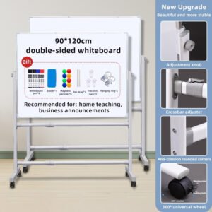 Magnetic Whiteboard With Stand and Rollers