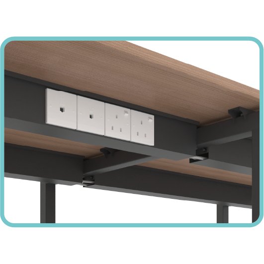 F1 Matrix Office Workstation16mm Matrix System Frameless Concept 6 Seater Cluster of Workstation