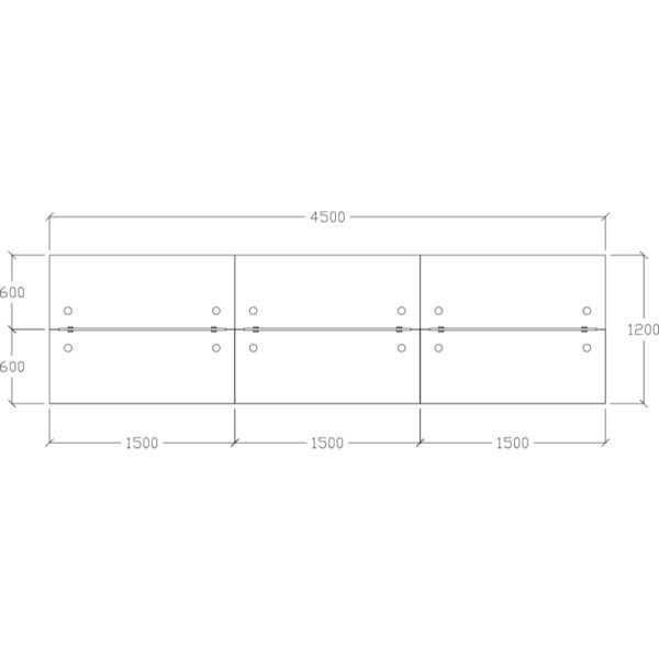 F1 Matrix Office Workstation16mm Matrix System Frameless Concept 6 Seater Cluster of Workstation