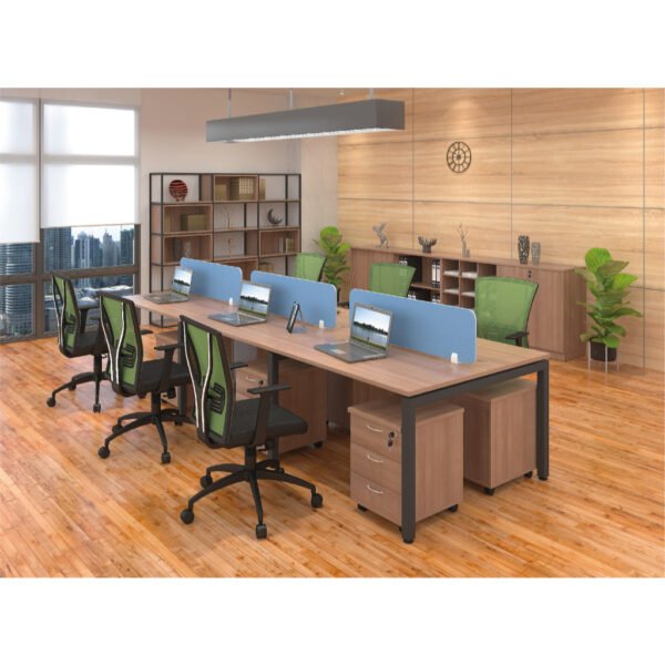 F1 Matrix Office Workstation16mm Matrix System Frameless Concept 6 Seater Cluster of Workstation