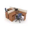 F1 Matrix Office Workstation 20MM Matrix System Ottelia Concept 1 L Shape 4 Seater Cluster of Workstation