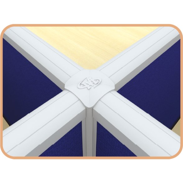 F1 Matrix Office Workstation 20MM Matrix System Ottelia Concept 1 L Shape 4 Seater Cluster of Workstation