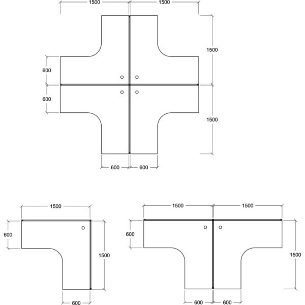 F1 Matrix Office Workstation 20MM Matrix System Ottelia Concept 1 L Shape 4 Seater Cluster of Workstation