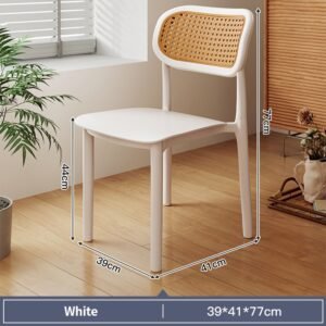 5.jpg Rattan dining chair Nordic household simple stackable chair