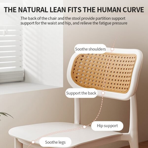 Rattan dining chair Nordic household simple stackable chair