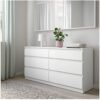 KULLEN Chest of 6 drawers, white, 140x72cm
