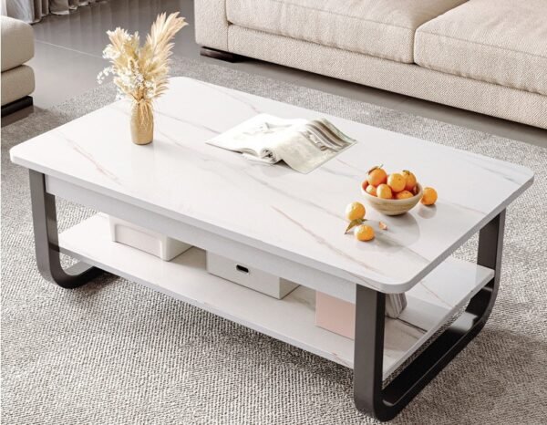 71.jpg 2 Layer Coffee Table Marble Pattern Sofa Side Table