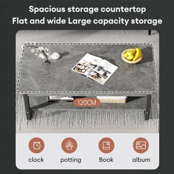 73.jpg 2 Layer Coffee Table Marble Pattern Sofa Side Table