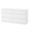 KULLEN Chest of 6 drawers, white, 140x72cm