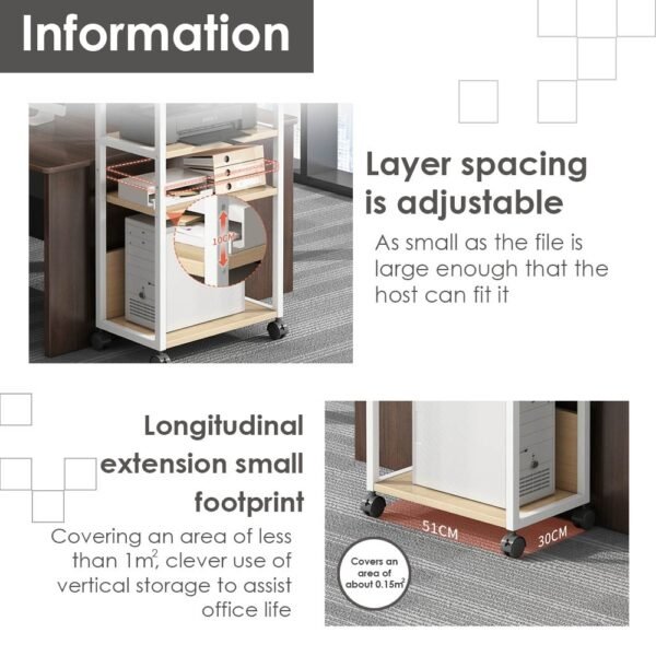 Multipurpose Storage Rack Printer Shelf Simple Office Bookshelf